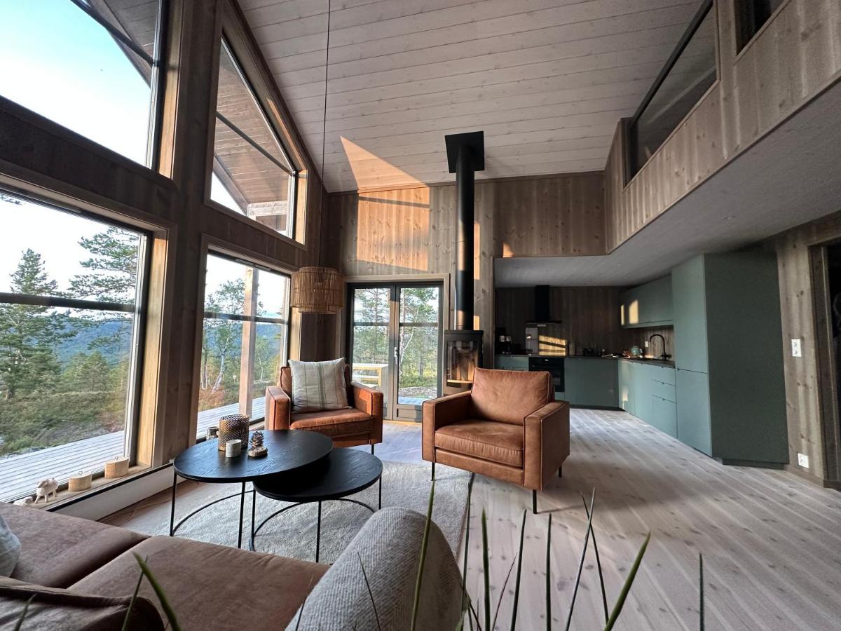 Modern Northern Lights Cabin Drangedal Екстер'єр фото