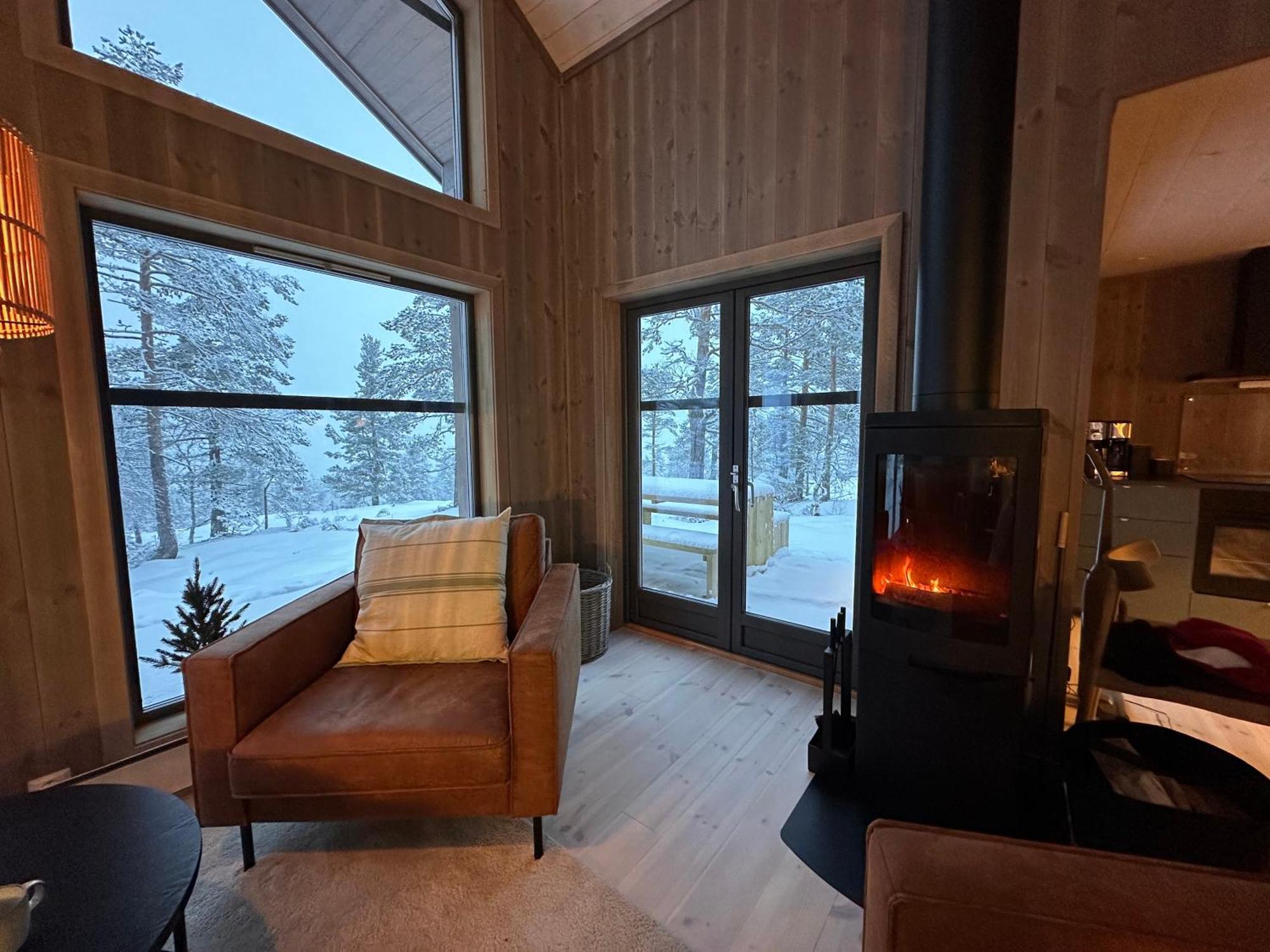 Modern Northern Lights Cabin Drangedal Екстер'єр фото